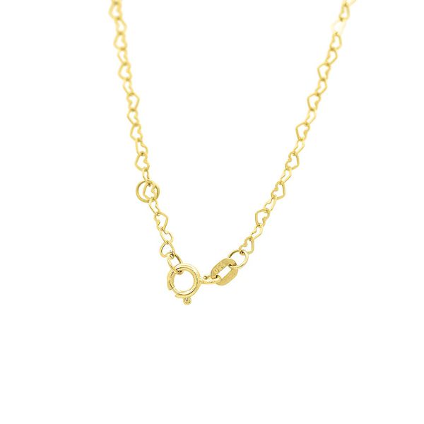 Pulseira Infantil De Ouro 18k Corações Amor De 0,2mm Com 13cm
