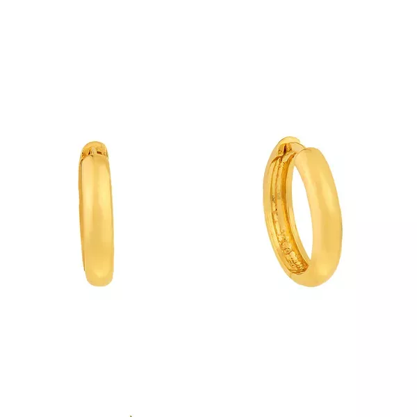 Brinco De Ouro 18k Meia argola Plus M