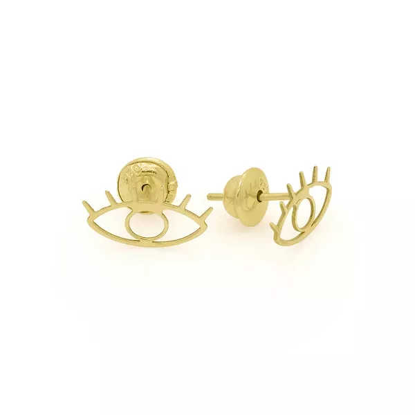 Brinco De Ouro 18k Olho Grego 