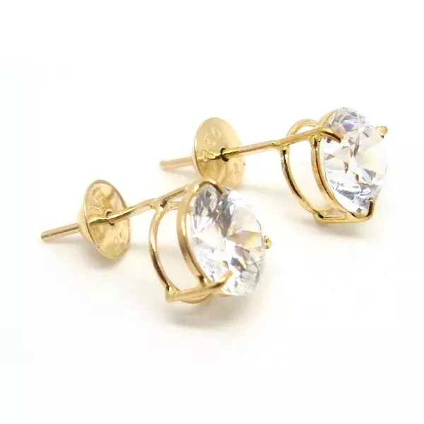 Brinco De Ouro 18k Ponto De Luz 8,0mm