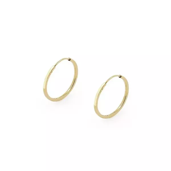 Brinco De Ouro 18k Slim Argola Redonda P