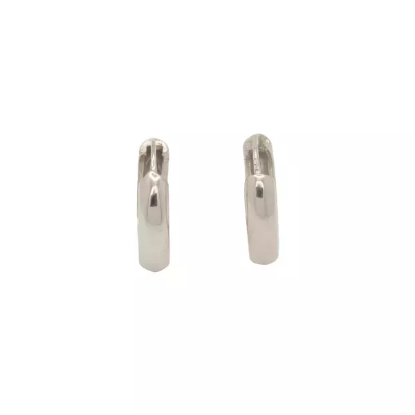 Brinco De Ouro Branco 18k Argola Luar G