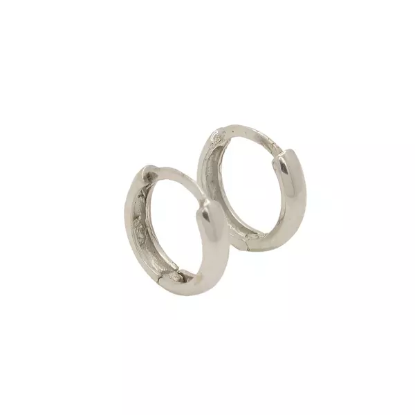 Brinco De Ouro Branco 18k Argola Luar G