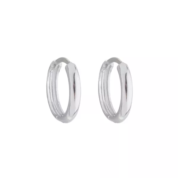 Brinco De Ouro Branco 18k Argola Luar M