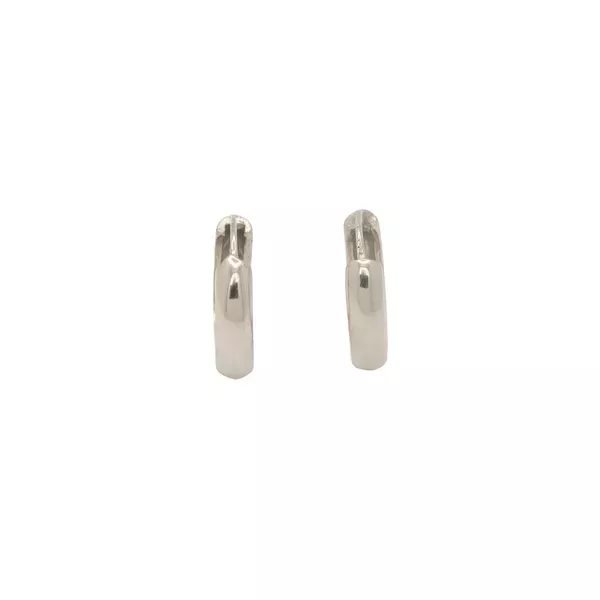 Brinco De Ouro Branco 18k Argola Luar P