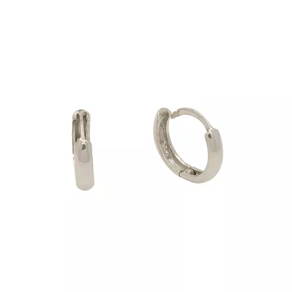 Brinco De Ouro Branco 18k Argola Luar P