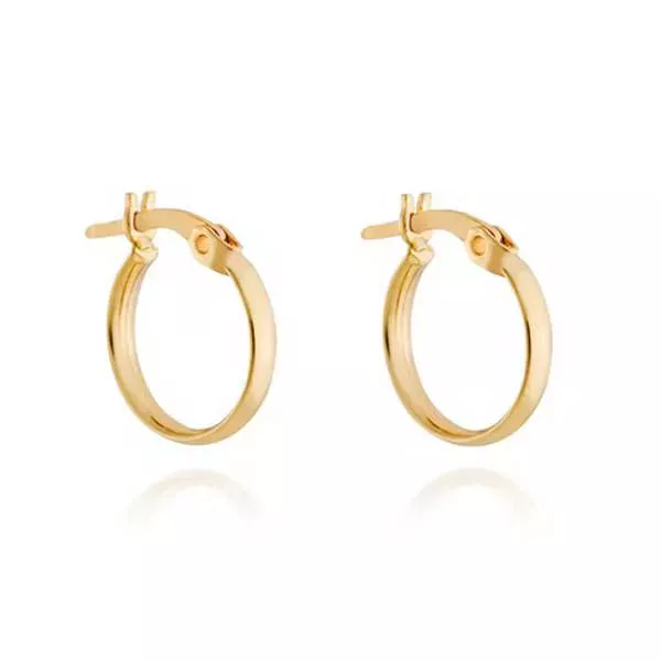 Brinco Infantil De Ouro 18k Argola 10mm C/ Trava