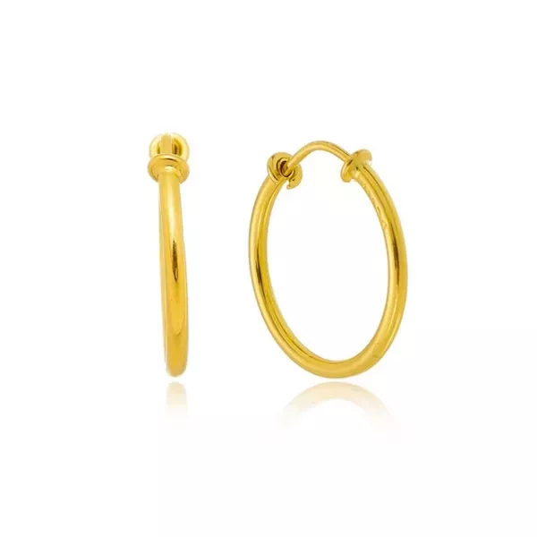 Brinco Infantil De Ouro 18k Argola fio redondo