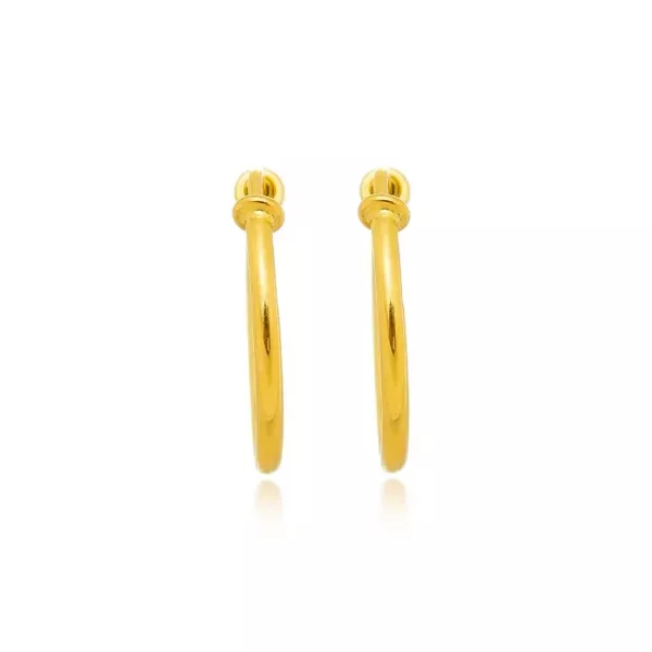 Brinco Infantil De Ouro 18k Argola fio redondo