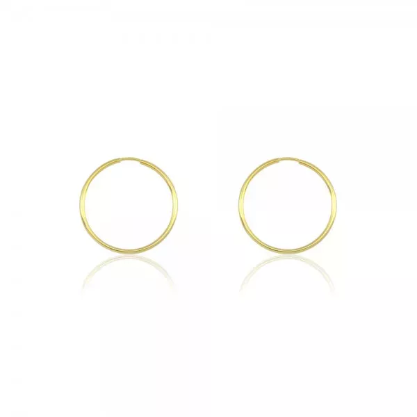 Brinco Infantil De Ouro 18k Argola Fio Redondo De 10mm