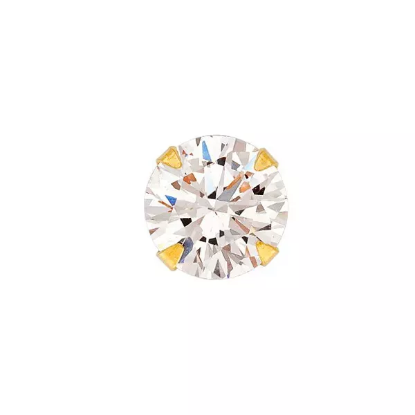 Brinco Masculino Individual De Ouro 18k Zircônia De 6,0 mm 