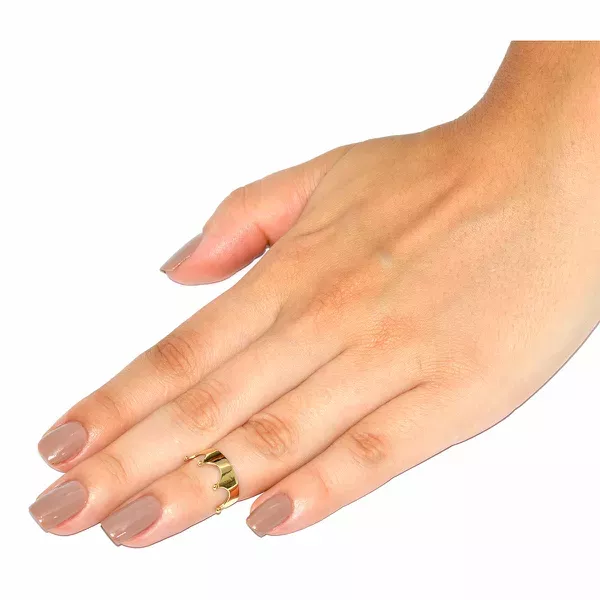 Anel De Falange De Ouro 18k Coroa