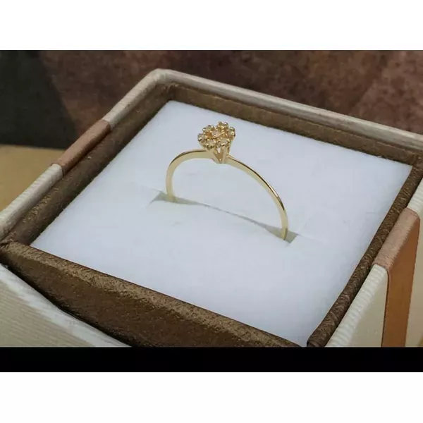Anel De Ouro 18k Chuveiro Com 7 Zircônias