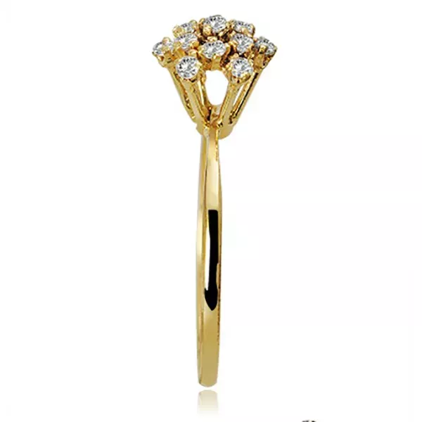 Anel De Ouro 18k Chuveiro Estrela Com Zircônias