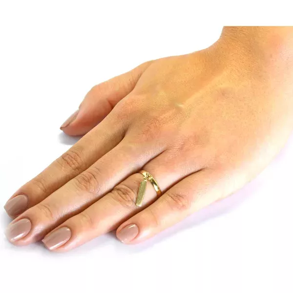 Anel De Ouro 18k Com Chapinha Pendurada