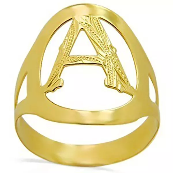 Anel De Ouro 18k Com Letra ( a à z )