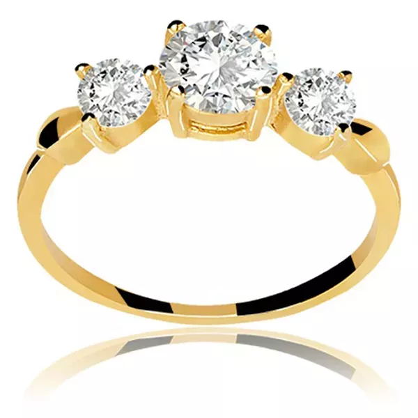 Anel De Ouro 18k Com Zircônias
