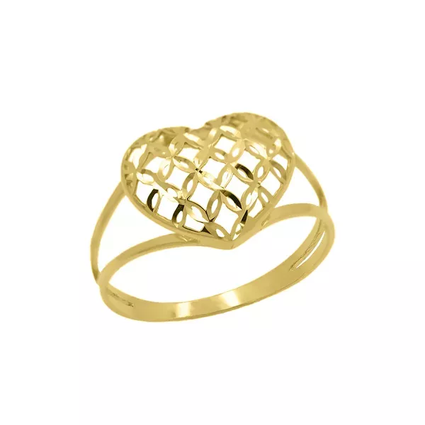 Anel de Ouro 18k Coração Alado M