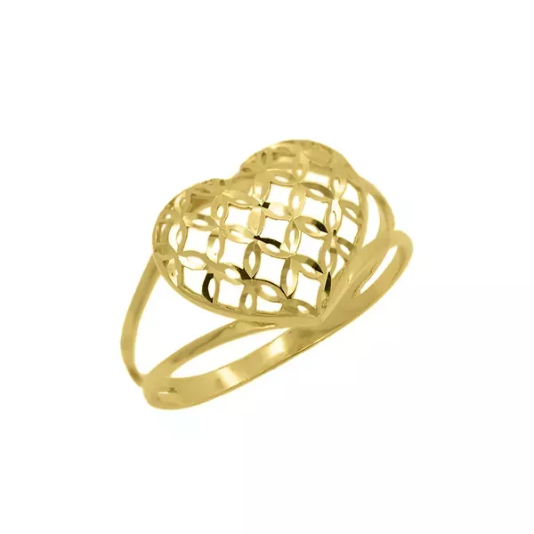Anel de Ouro 18k Coração Alado M