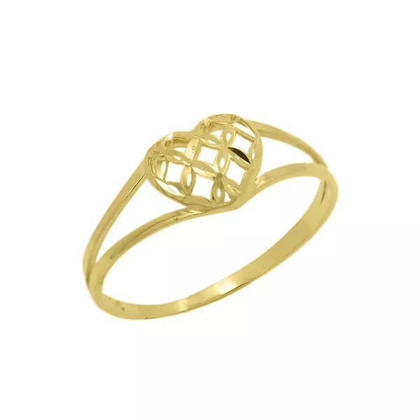 Anel de Ouro 18k Coração Alado P