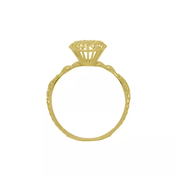 Anel de Ouro 18k Coração Diamantado