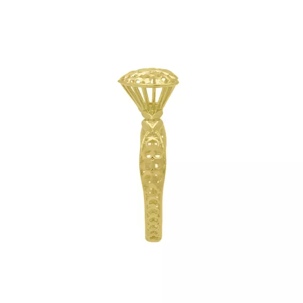 Anel de Ouro 18k Coração Diamantado