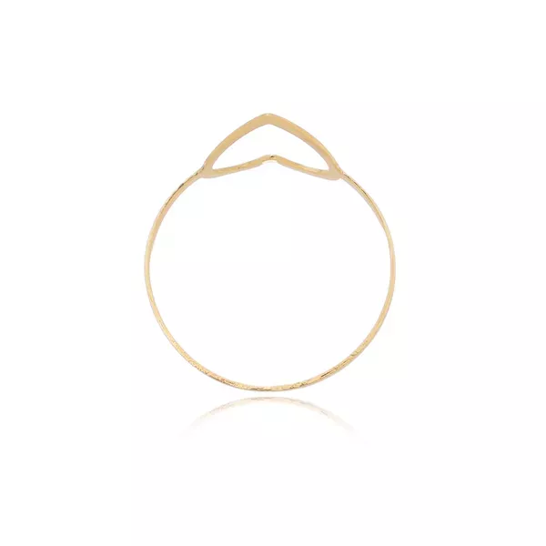 Anel De Ouro 18k Coração Vazado