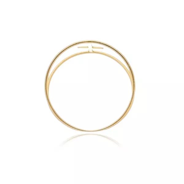 Anel De Ouro 18k Cruz Vazado