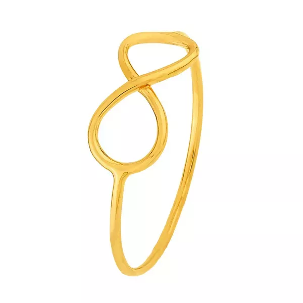 Anel De Ouro 18k Fio Infinito