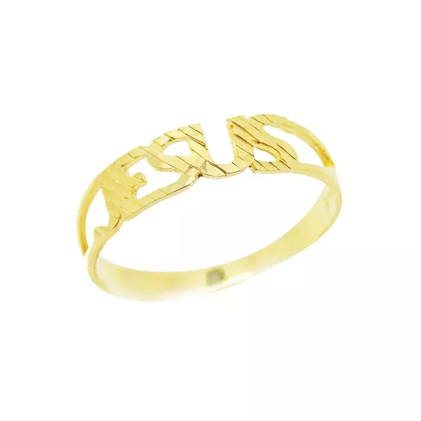 Anel De Ouro 18k Jesus
