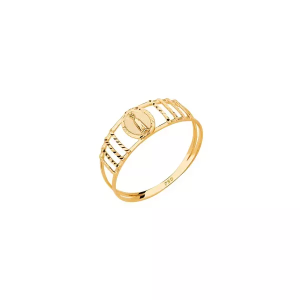 Anel De Ouro 18k Nossa Senhora De Fátima