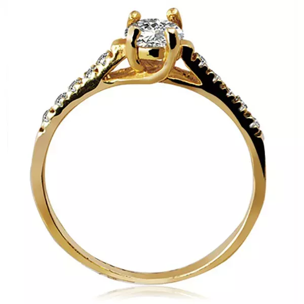 Anel De Ouro 18k Princess Com Zircônia