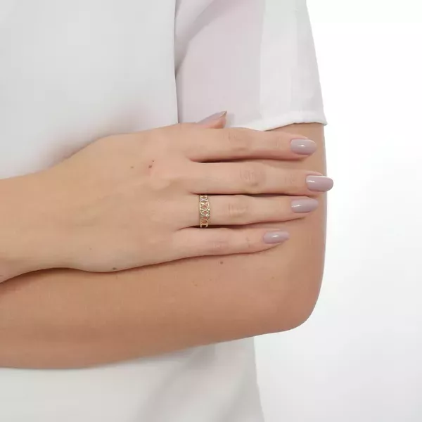 Anel de Ouro 18k Romano Tricolor