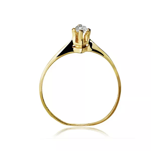 Anel De Ouro 18k Solitário Charm Com Zircônia
