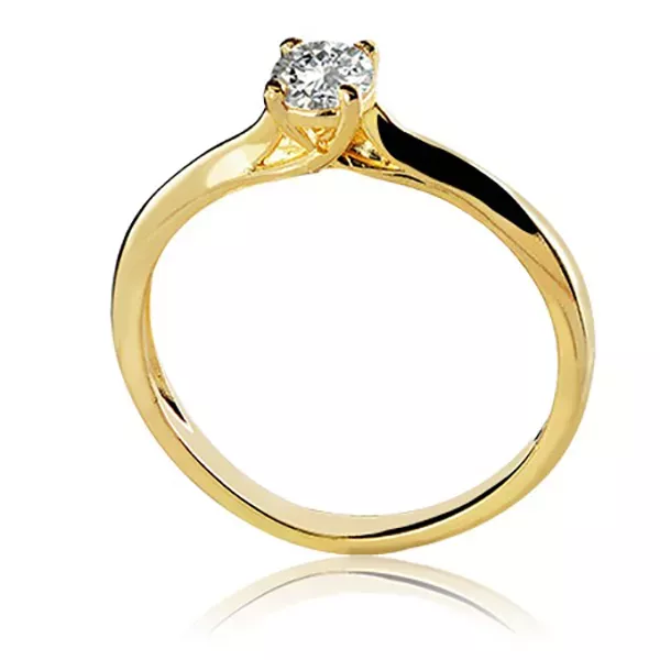 Anel De Ouro 18k Solitário Com Zircônia