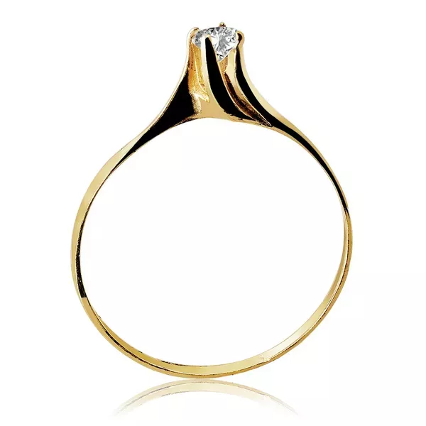 Anel De Ouro 18k Solitário Com Zircônia De 2,5 Milímetros