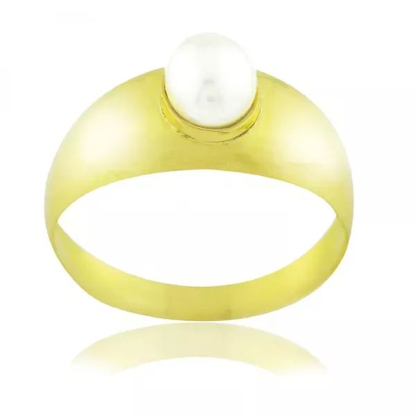 Anel De Ouro 18k Solitário Mermaid De Pérola