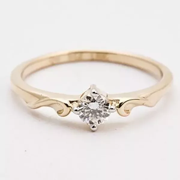 Anel De Ouro 18k Solitário Queen Com Zircônia
