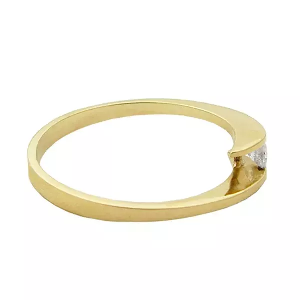 Anel De Ouro 18k Solitário Wonderful Com Diamante De 10 Pontos