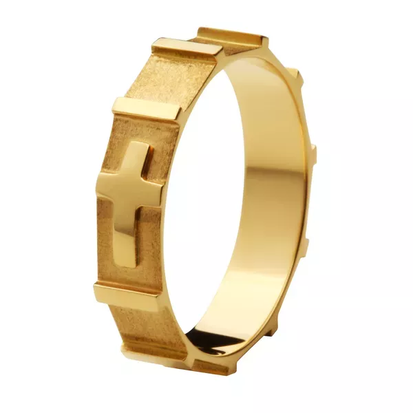 Anel De Ouro 18k Terço Com 4mm