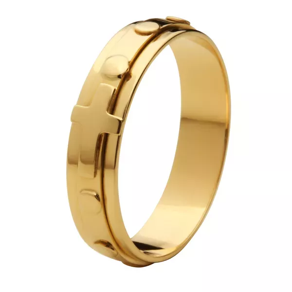 Anel De Ouro 18k Terço Grosso