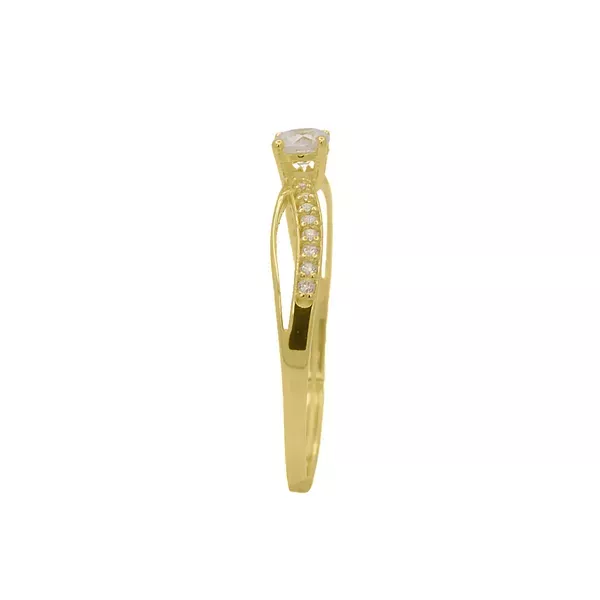 Anel Solitário de Ouro 18k Bella Com Zircônia