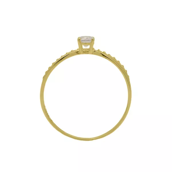 Anel Solitário de Ouro 18k Bella Com Zircônia
