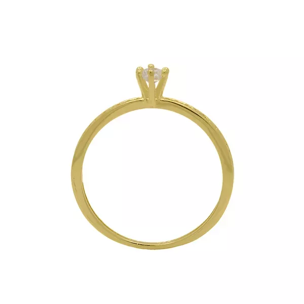Anel Solitário de Ouro 18k Delicaty Com Zircônias