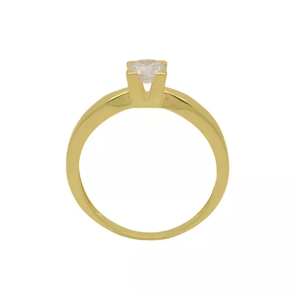 Anel Solitário de Ouro 18k Shine Com Zircônia