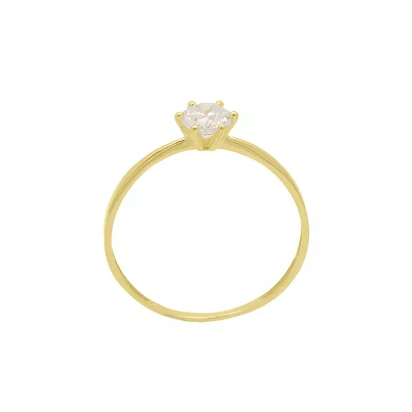 Anel Solitário de Ouro 18k Sol Com Zircônia
