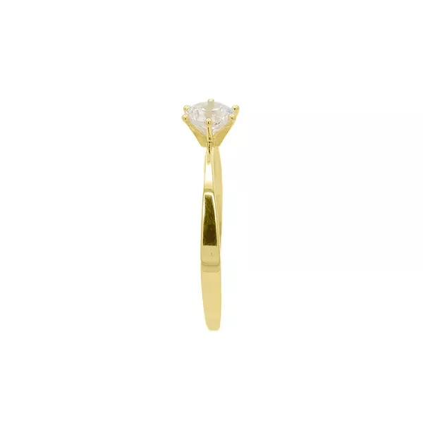 Anel Solitário de Ouro 18k Sol Com Zircônia
