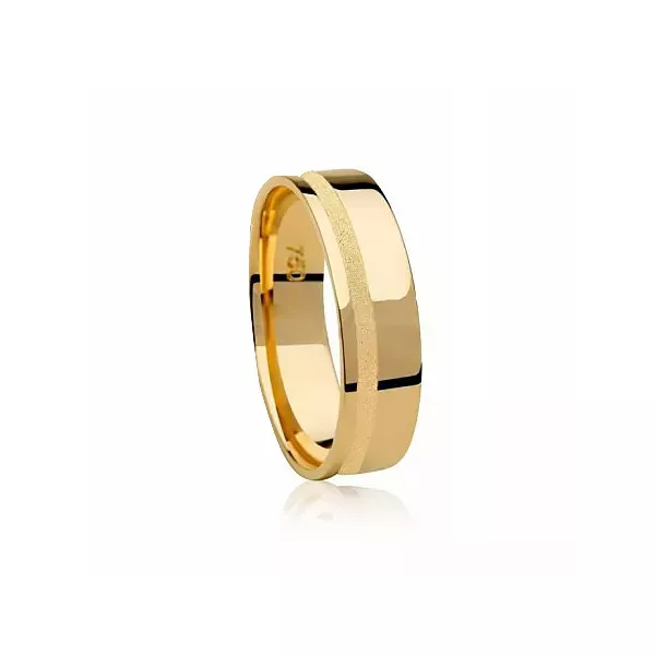 Aliança Individual de Casamento De Ouro 18k Golden II 5mm