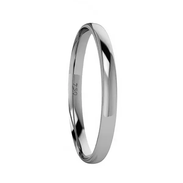 Aliança Individual Em Ouro Branco 18k Tradicional Com 2,0mm