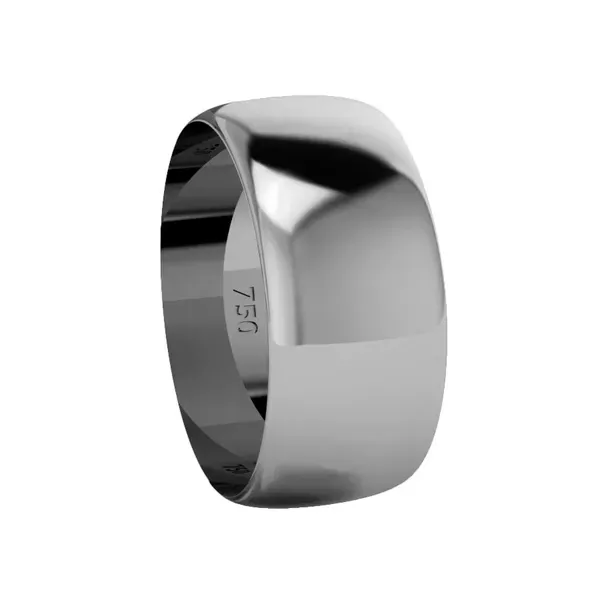 Aliança Individual Em Ouro Branco 18k Tradicional Com 8,0mm